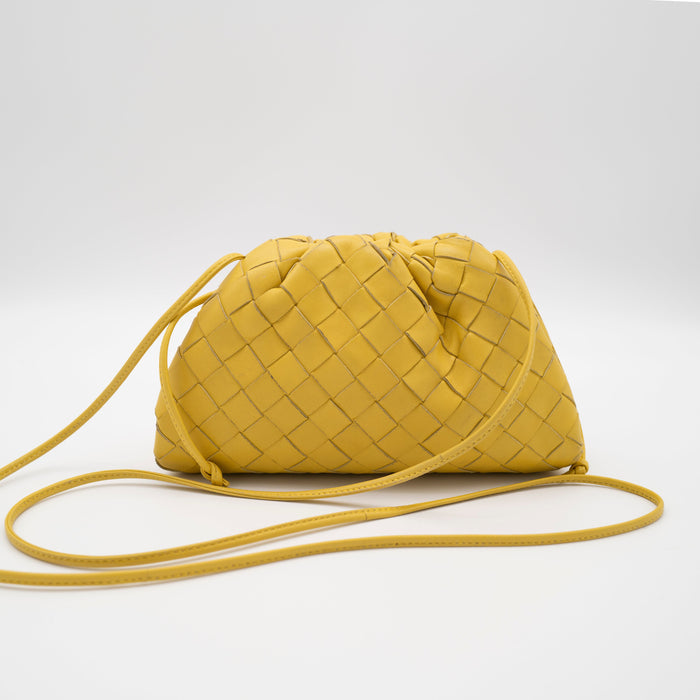 Bottega Veneta The Pouch Mini Intrecciato Nappa Yellow