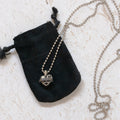 Chrome Hearts Heart Orbit Charm Pendant with Silver Ball Chain Necklace