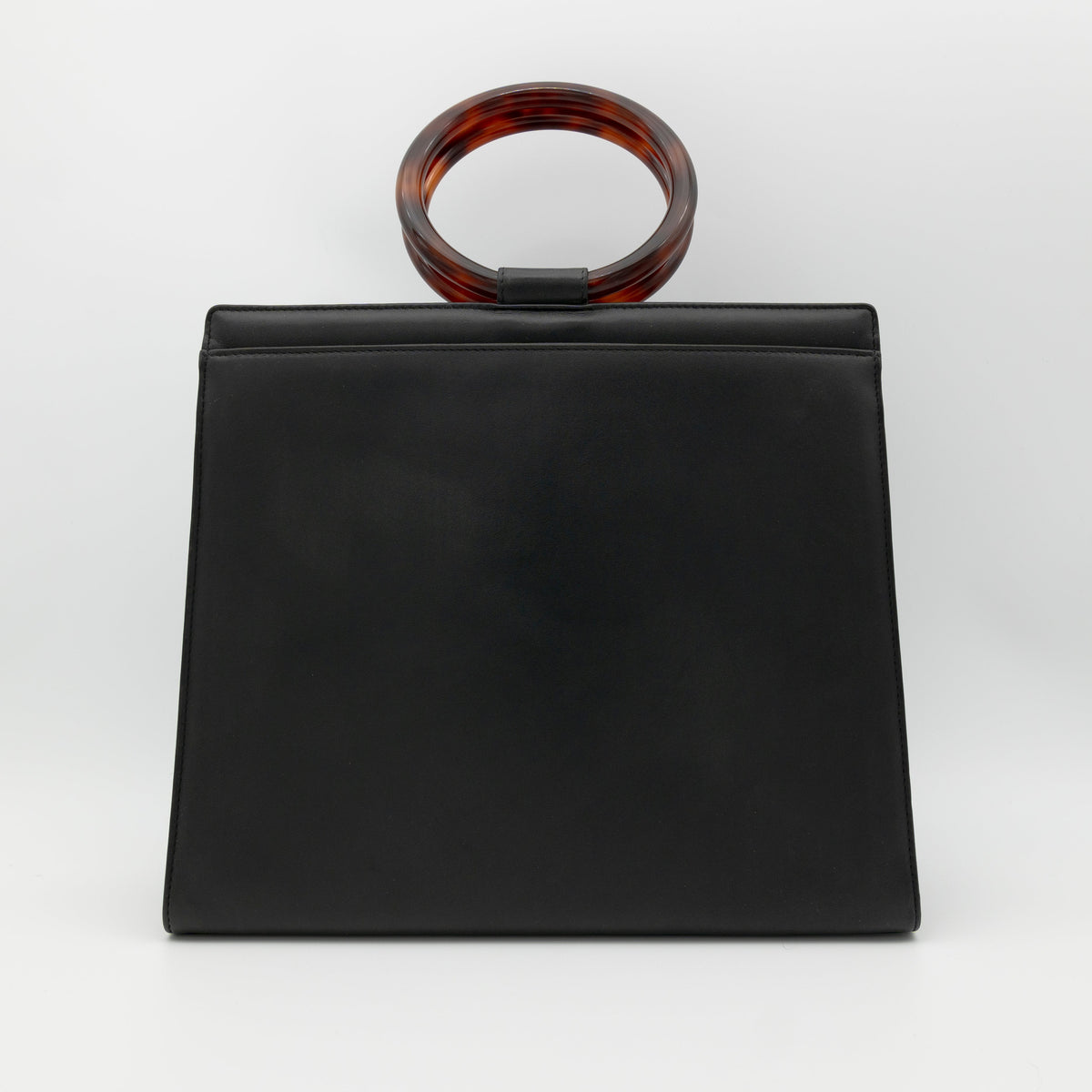 CHANEL Rare Vintage Tortoiseshell Ring Handle Bag 1997-1999