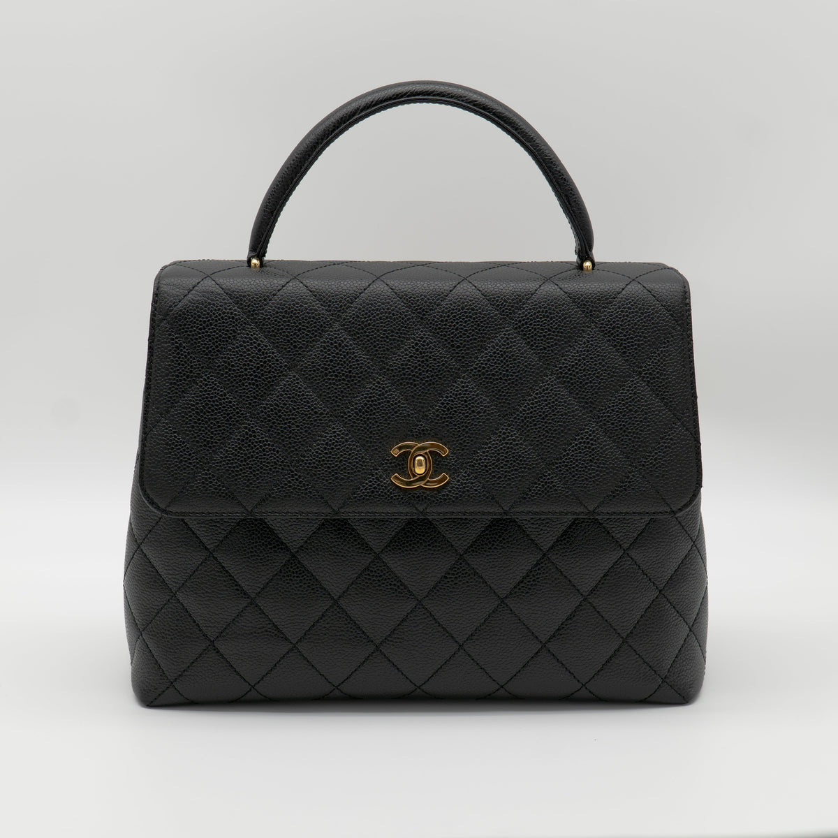 CHANEL Vintage Caviar Jumbo Kelly Flap 24K Gold Hardware A12397