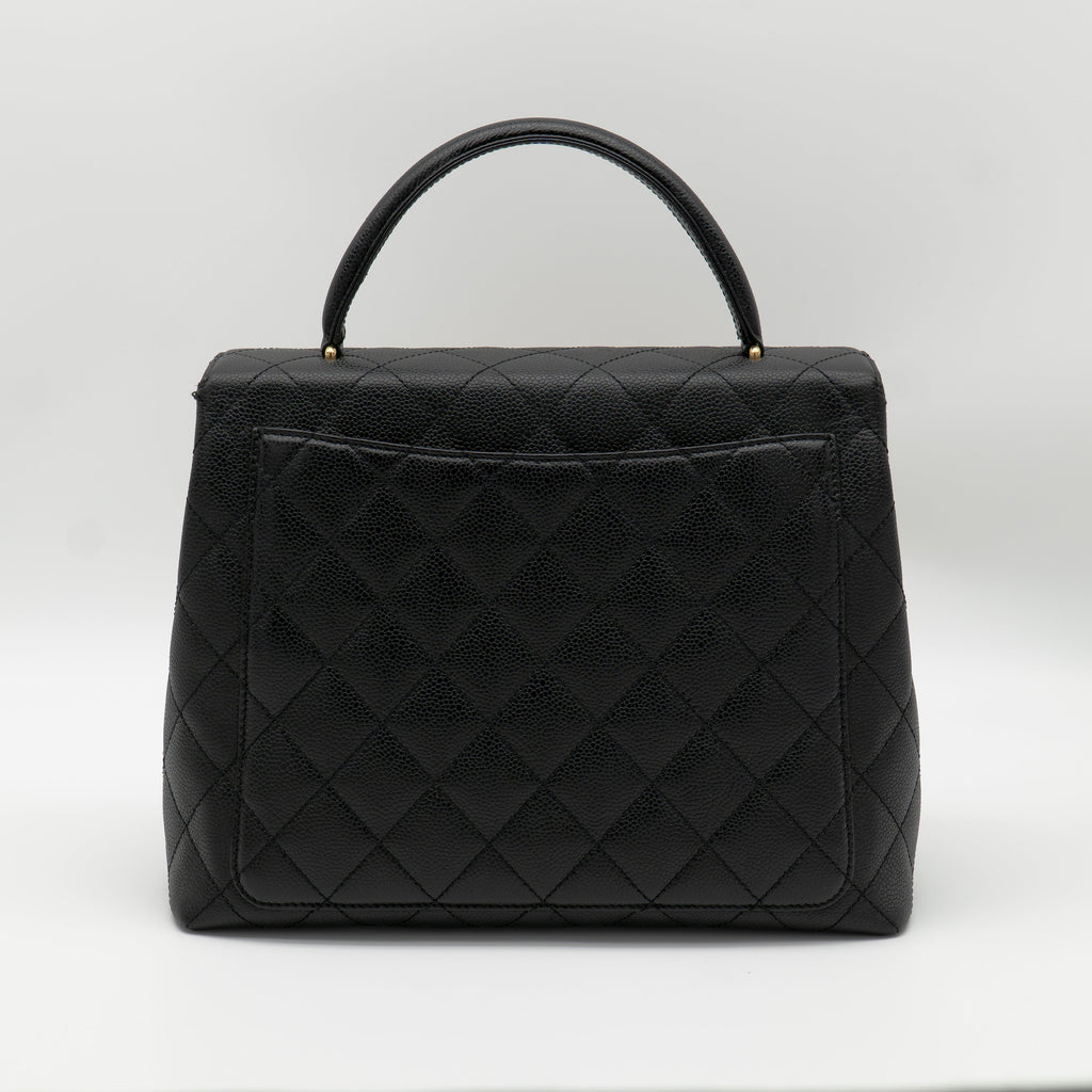 CHANEL Vintage Caviar Jumbo Kelly Flap 24K Gold Hardware A12397