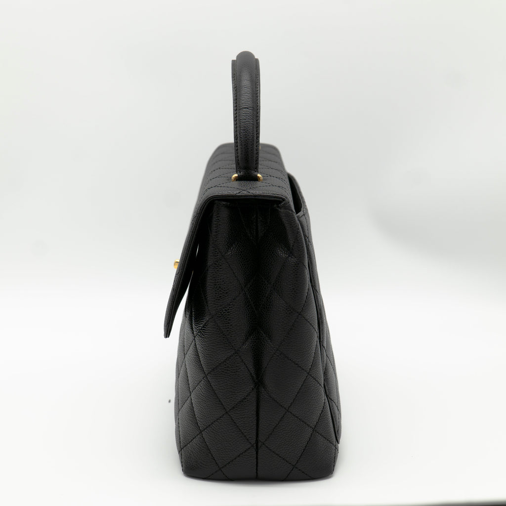 CHANEL Vintage Caviar Jumbo Kelly Flap 24K Gold Hardware A12397
