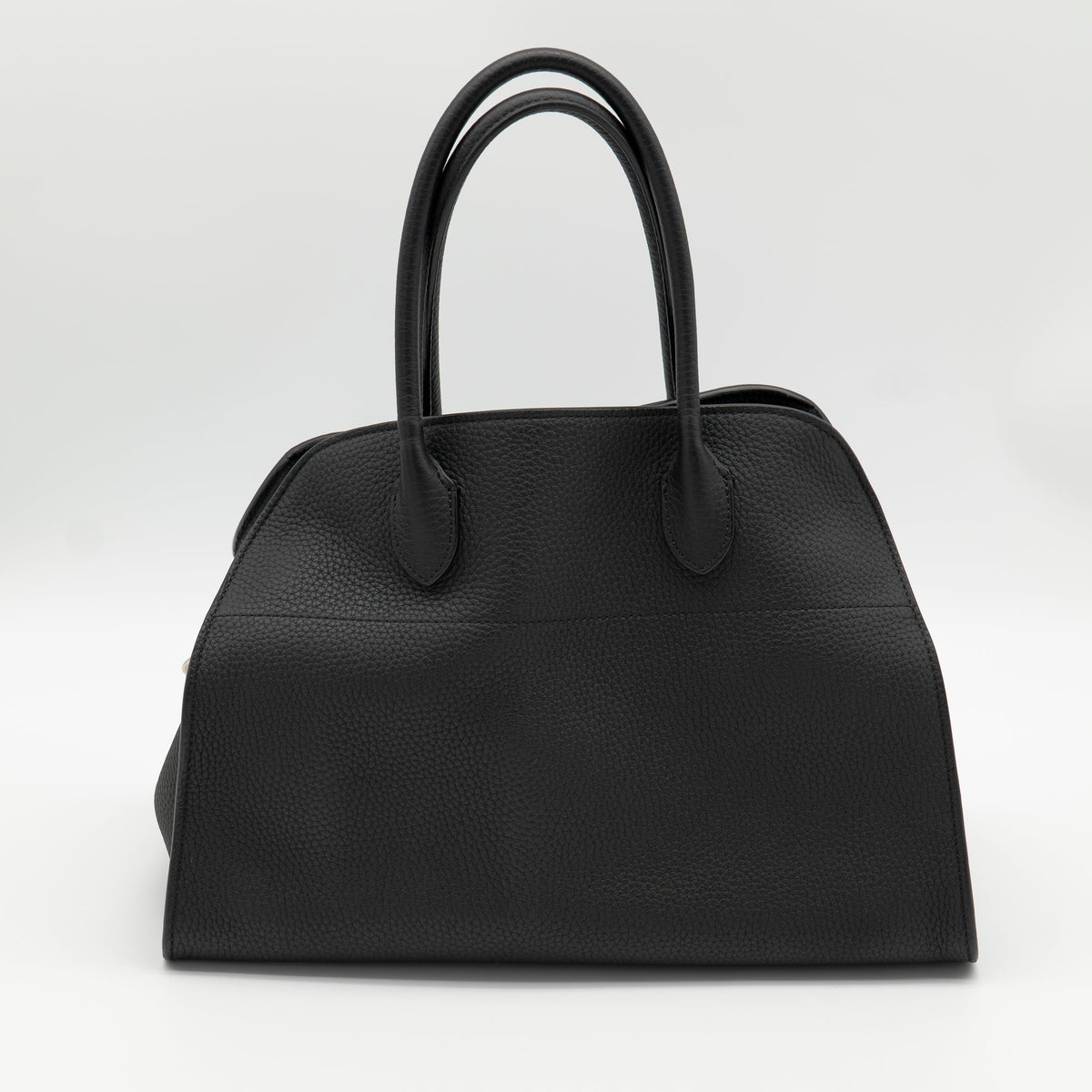 The Row Soft Margaux 12 Black Matte Grained Calfskin PHW