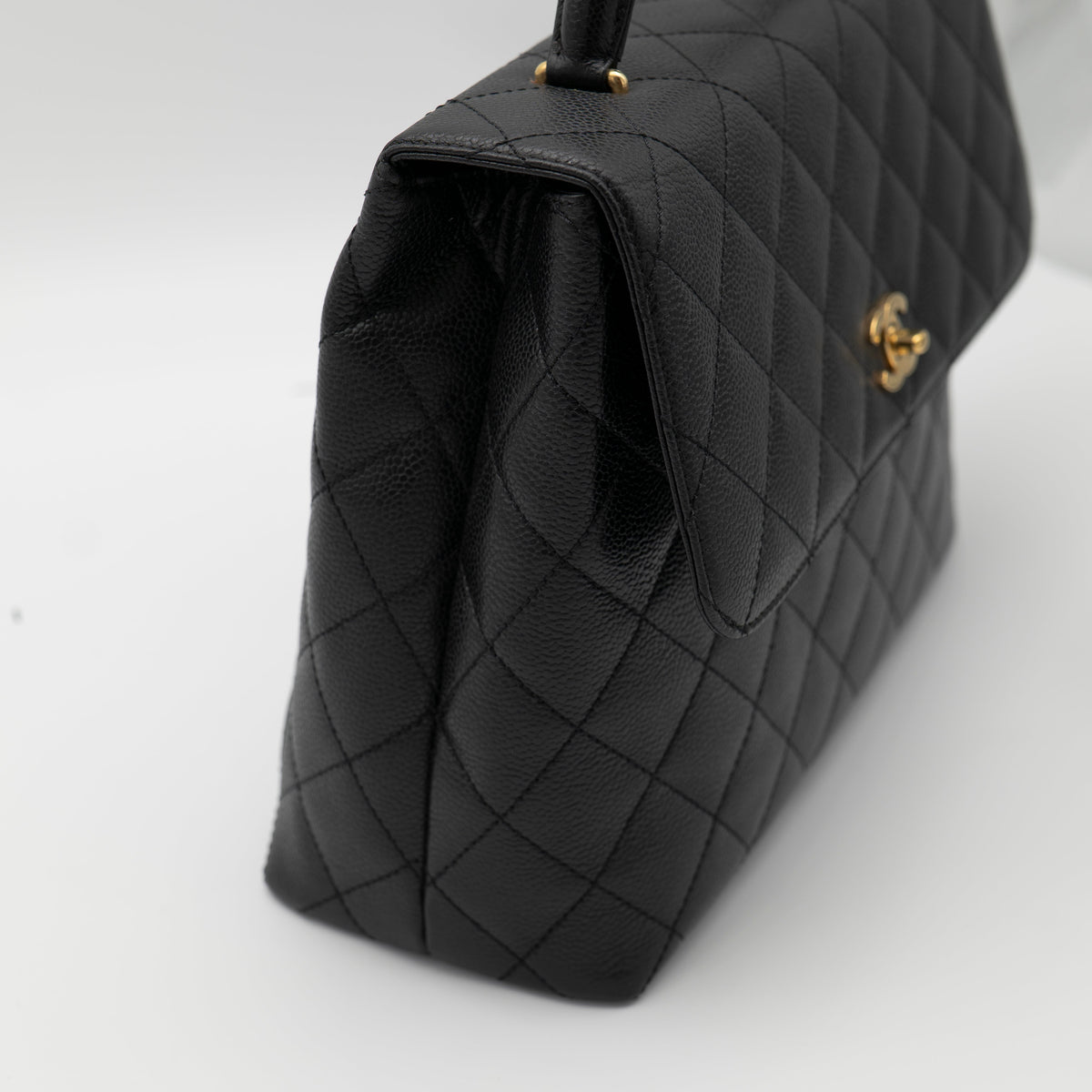 CHANEL Vintage Caviar Jumbo Kelly Flap 24K Gold Hardware A12397