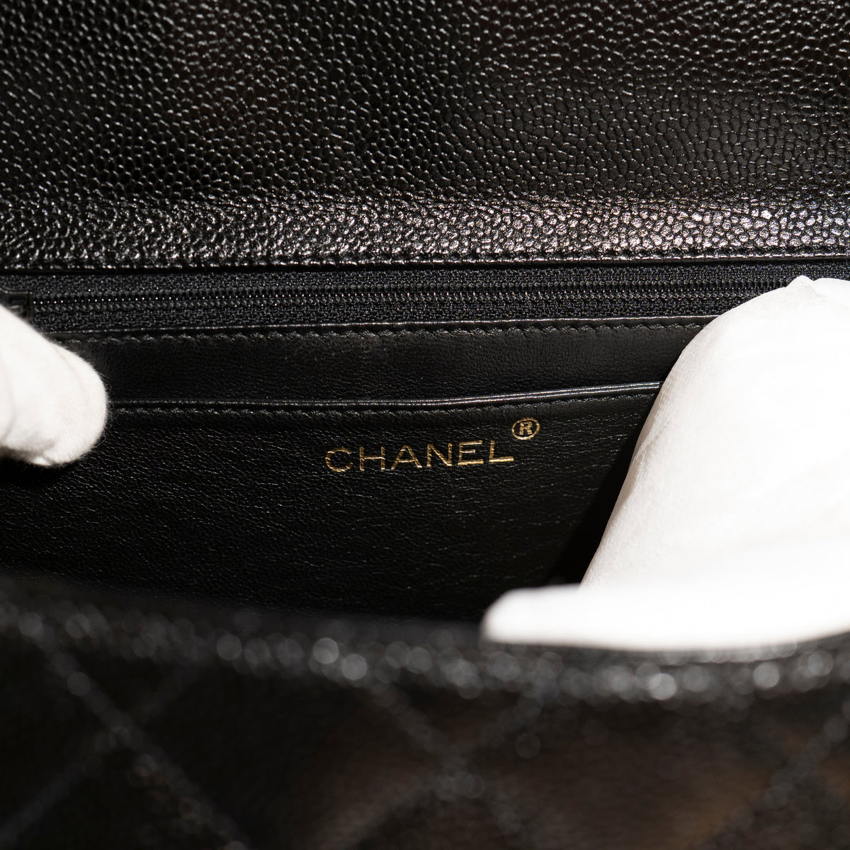 CHANEL Vintage Caviar Jumbo Kelly Flap 24K Gold Hardware A12397