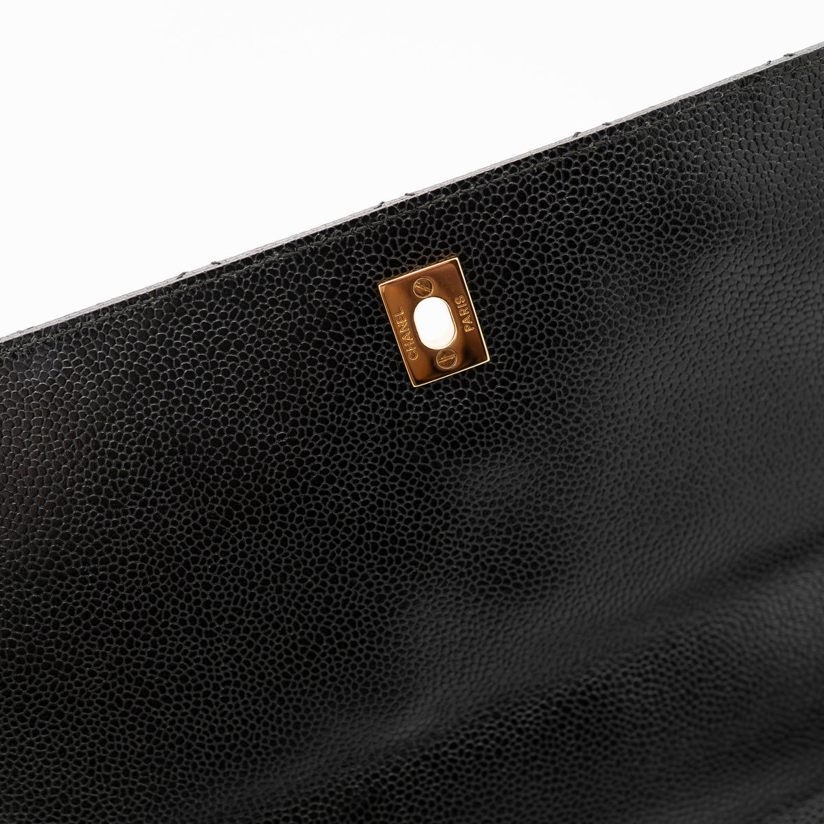 CHANEL Vintage Caviar Jumbo Kelly Flap 24K Gold Hardware A12397
