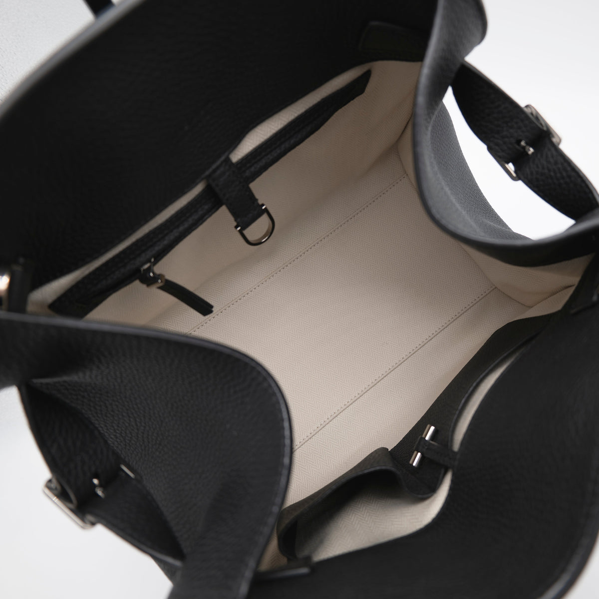 The Row Soft Margaux 12 Black Matte Grained Calfskin PHW