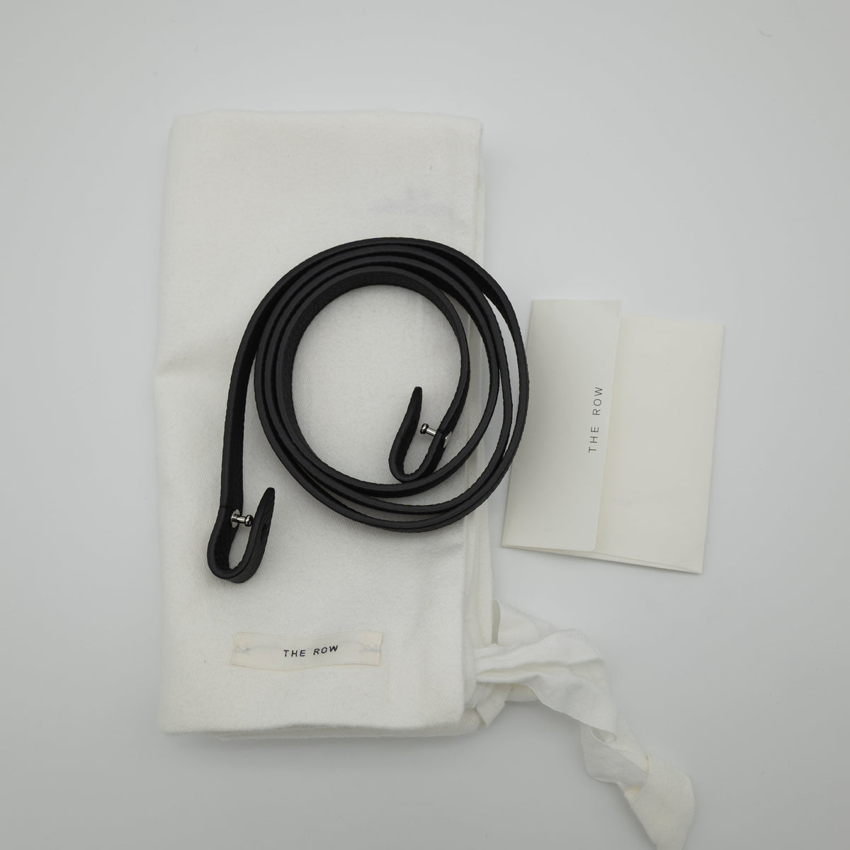 The Row Soft Margaux 12 Black Matte Grained Calfskin PHW