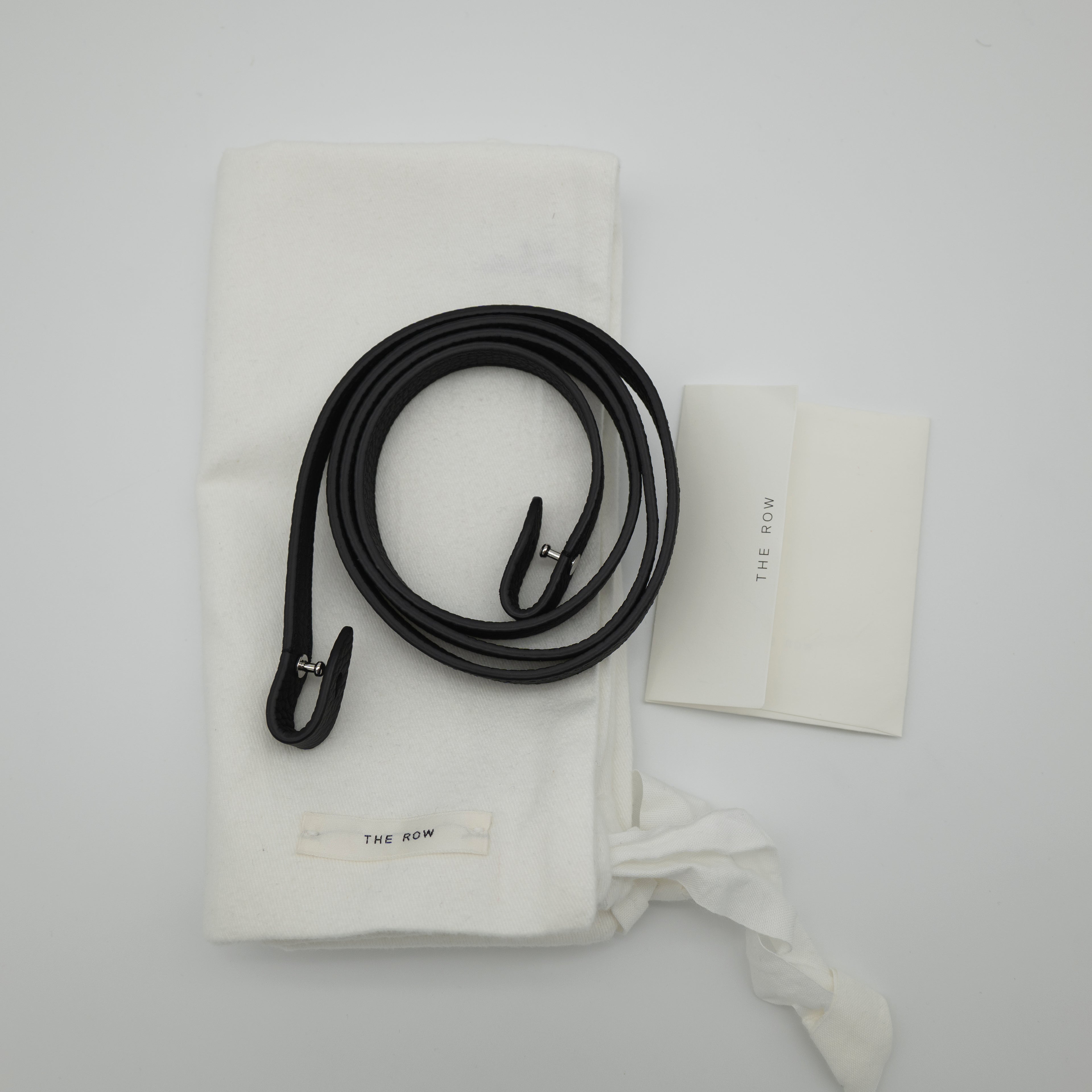 The Row Soft Margaux 12 Black Matte Grained Calfskin PHW