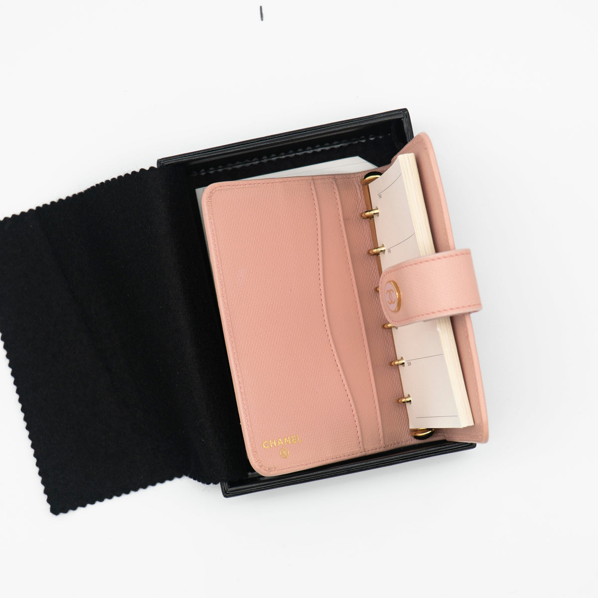 CHANEL Vintage Pink CC Button Pocket Agenda Cover