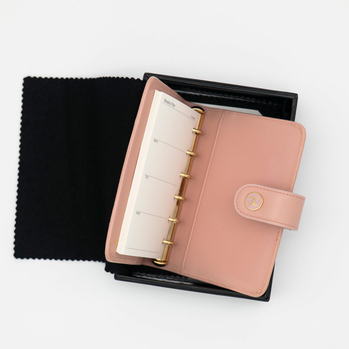 CHANEL Vintage Pink CC Button Pocket Agenda Cover