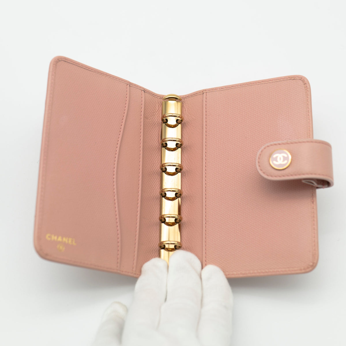 CHANEL Vintage Pink CC Button Pocket Agenda Cover