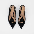 Valentino Garavani Suede Crystal Embellished Slingback Pumps Size 36