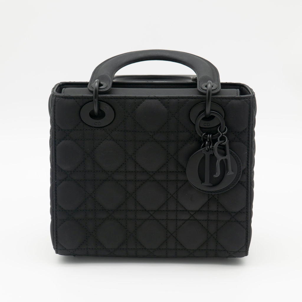 Christian Dior Black Ultramatte Small Lady Dior My ABCDior Bag