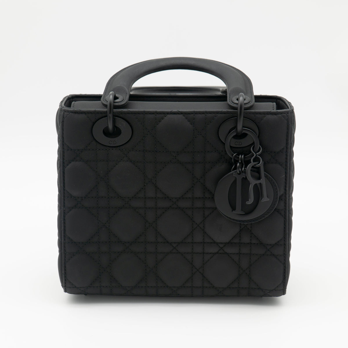Christian Dior Black Ultramatte Small Lady Dior My ABCDior Bag