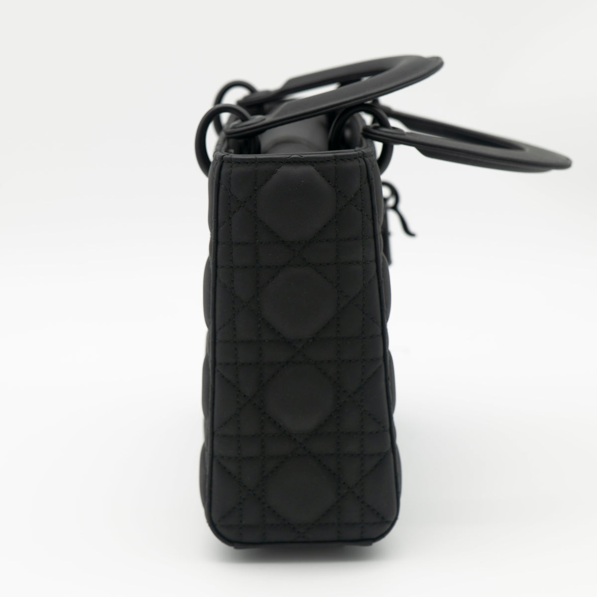 Christian Dior Black Ultramatte Small Lady Dior My ABCDior Bag