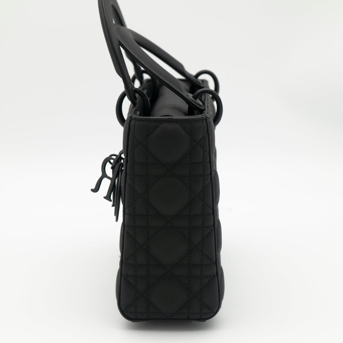 Christian Dior Black Ultramatte Small Lady Dior My ABCDior Bag