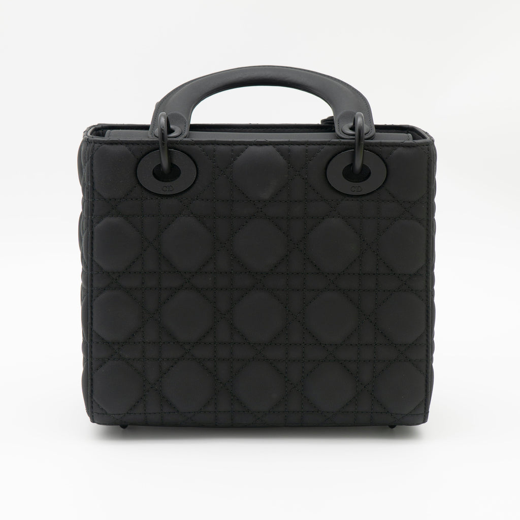 Christian Dior Black Ultramatte Small Lady Dior My ABCDior Bag