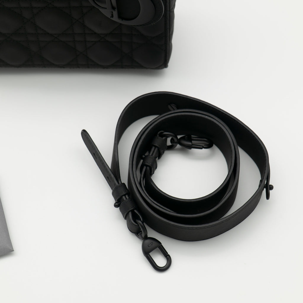 Christian Dior Black Ultramatte Small Lady Dior My ABCDior Bag