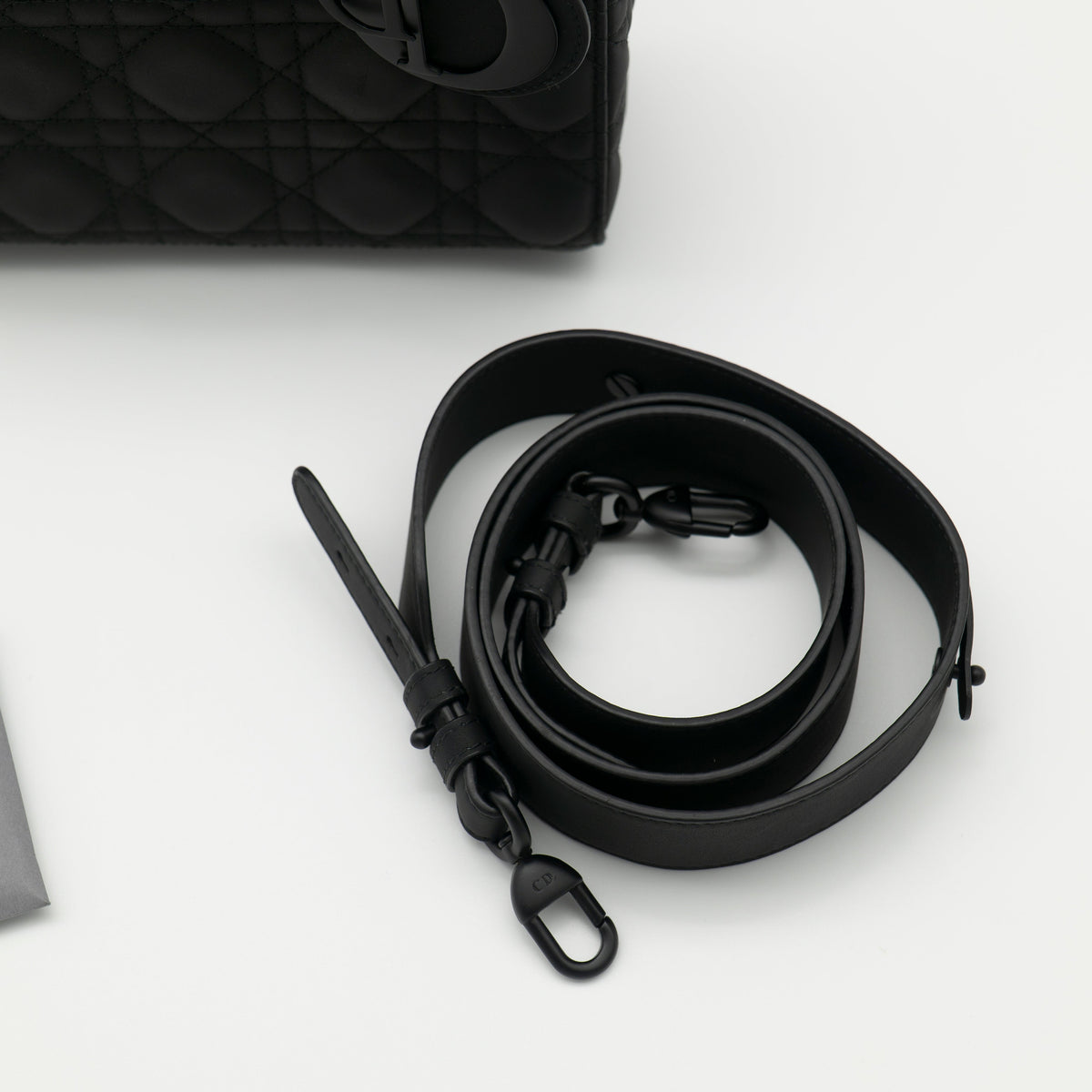 Christian Dior Black Ultramatte Small Lady Dior My ABCDior Bag