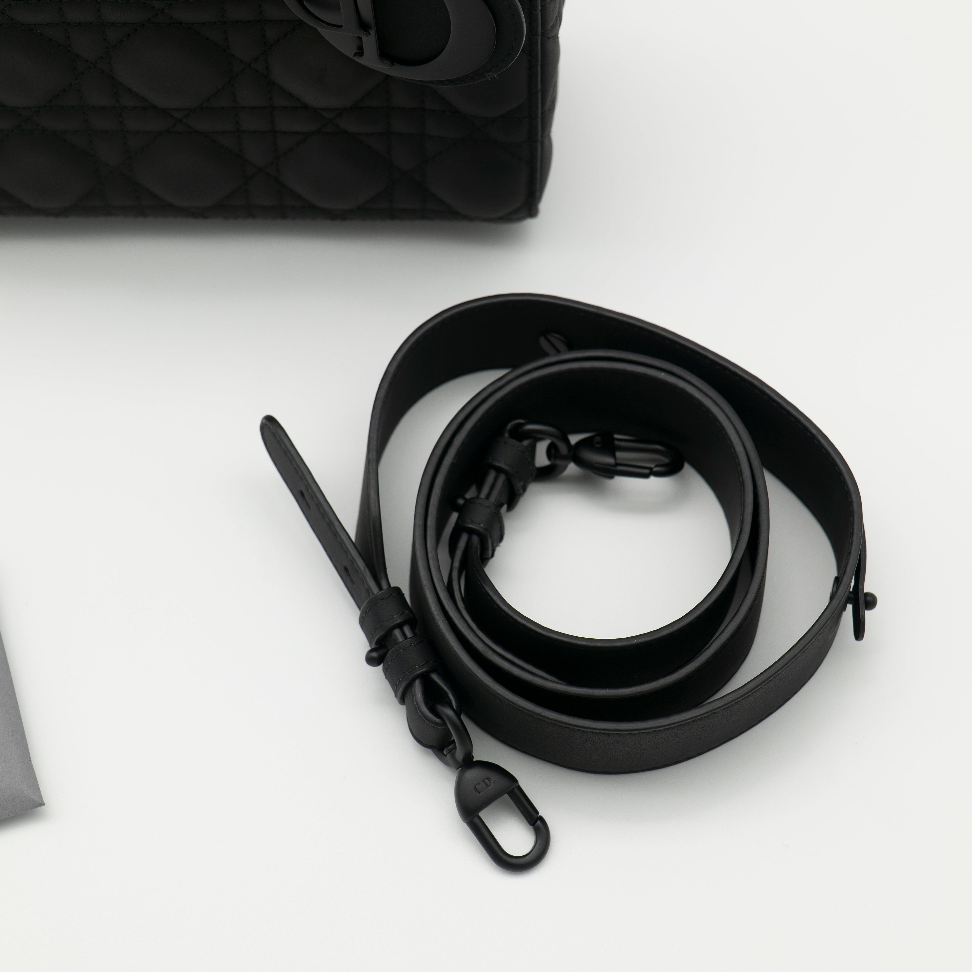 Christian Dior Black Ultramatte Small Lady Dior My ABCDior Bag