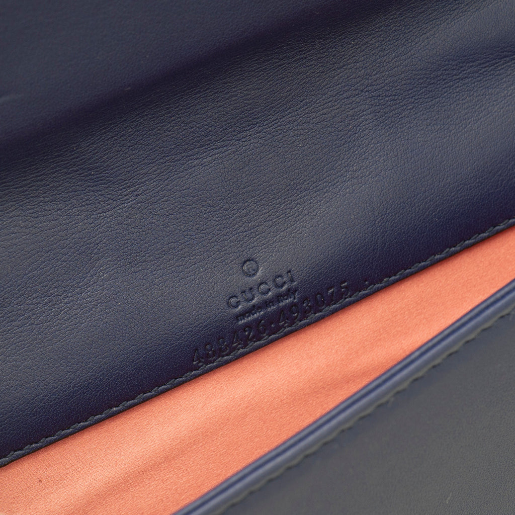 Gucci Velvet GG Marmont Mini Chain Flap Bag Blue
