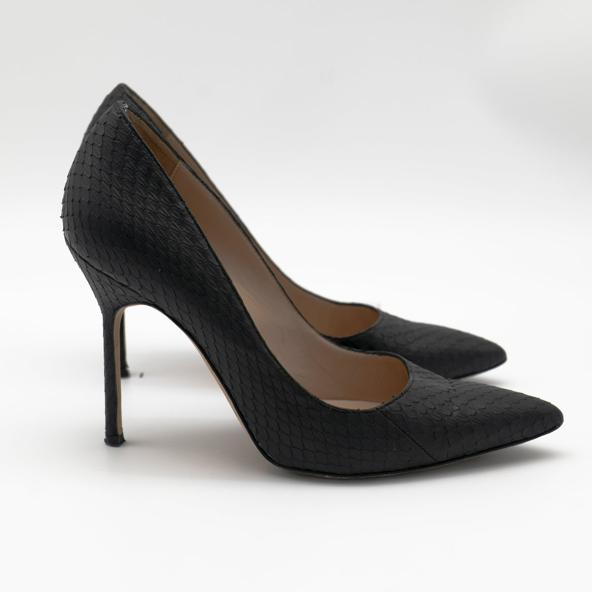Manolo Blahnik Snakeskin Embossed BB 105 Size 36