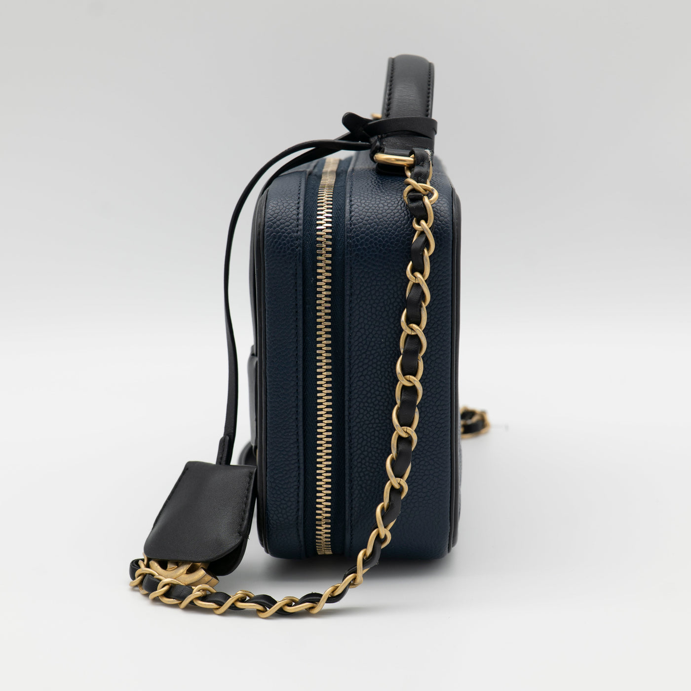CHANEL Medium Filigree Vanity Case Navy/Black A93343 VIP