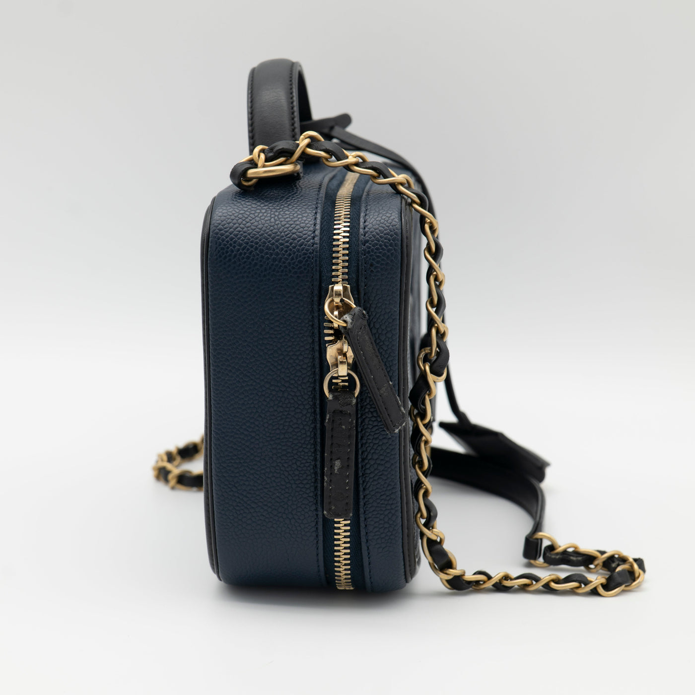 CHANEL Medium Filigree Vanity Case Navy/Black A93343 VIP
