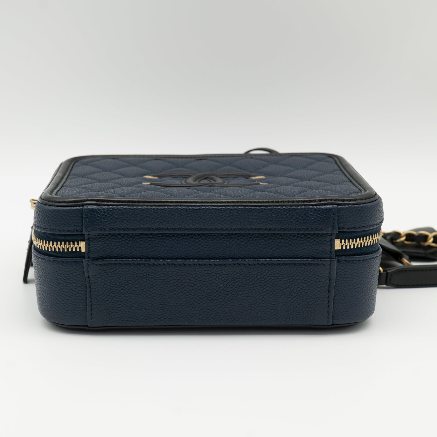 CHANEL Medium Filigree Vanity Case Navy/Black A93343 VIP