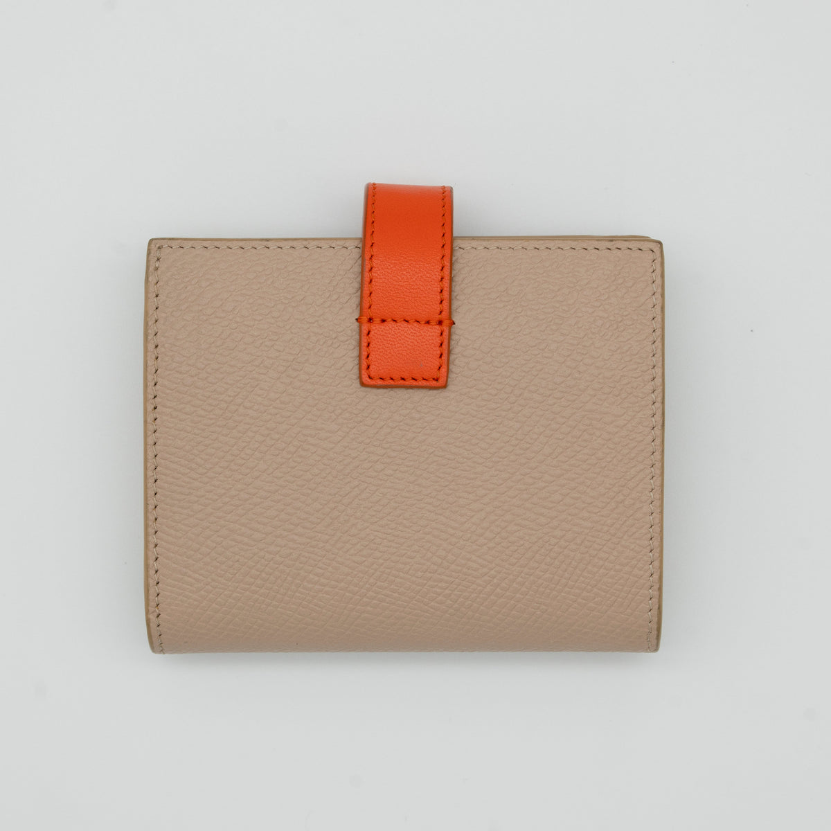 Celine Small Strap Bicolor Compact Wallet Beige/Orange
