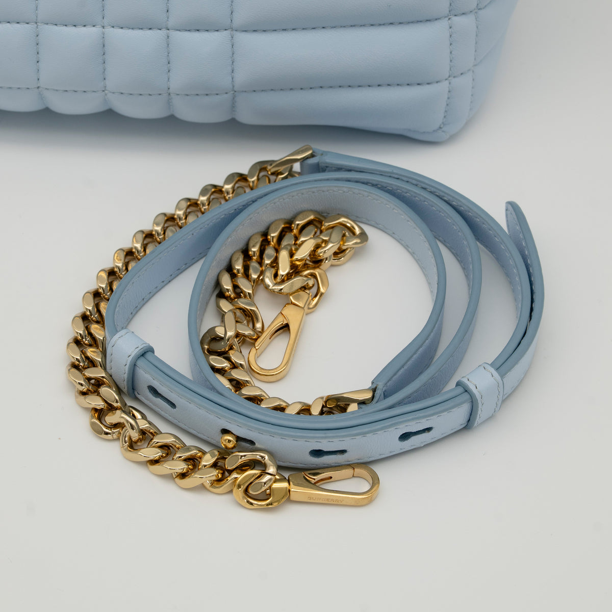 Burberry Soft Lola 2-Way Clutch with Strap Baby Blue