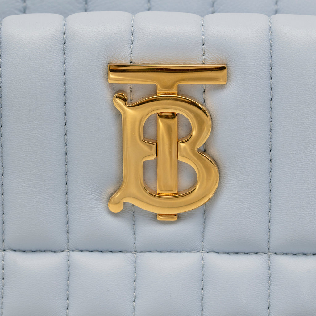 Burberry Soft Lola 2-Way Clutch with Strap Baby Blue