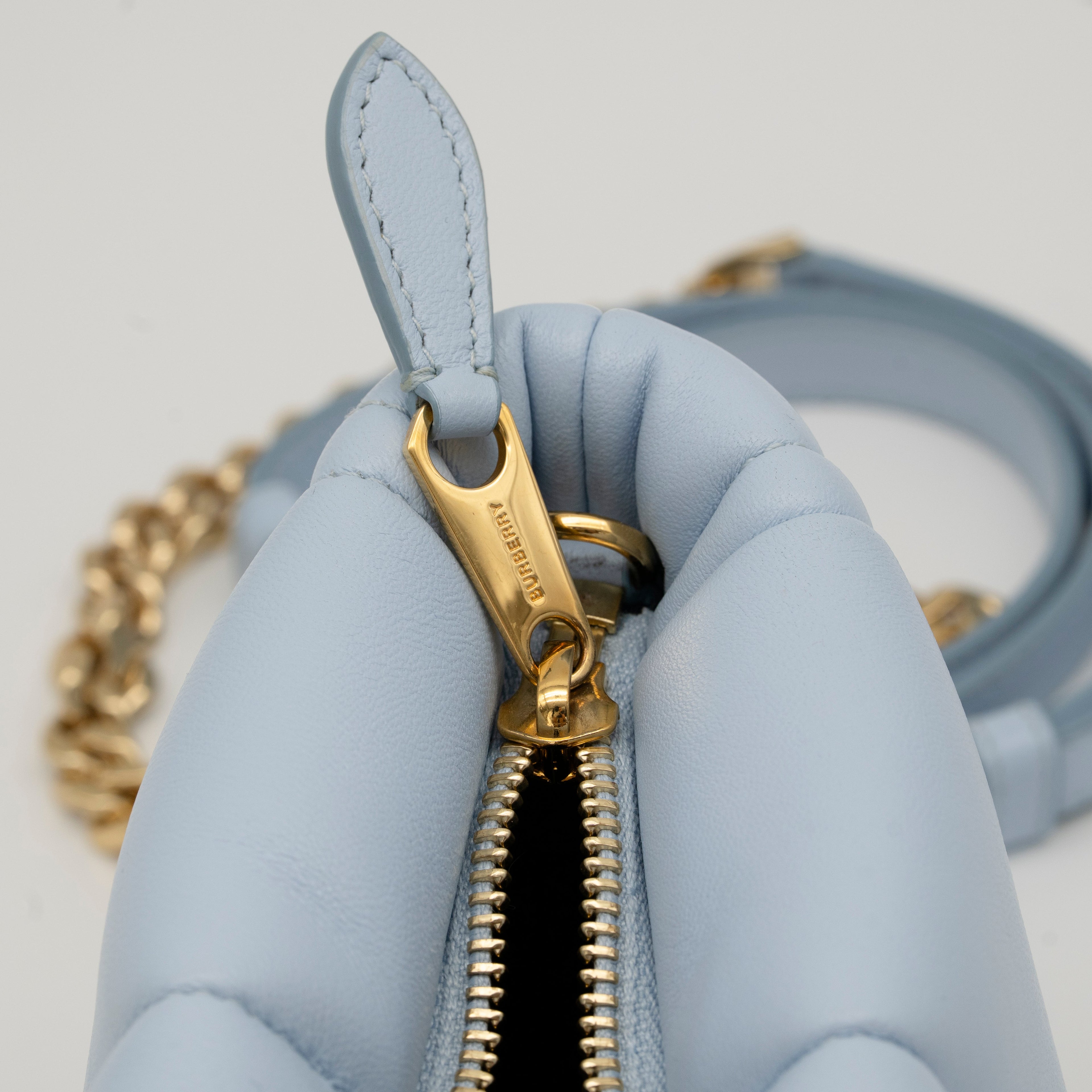 Burberry Soft Lola 2-Way Clutch with Strap Baby Blue