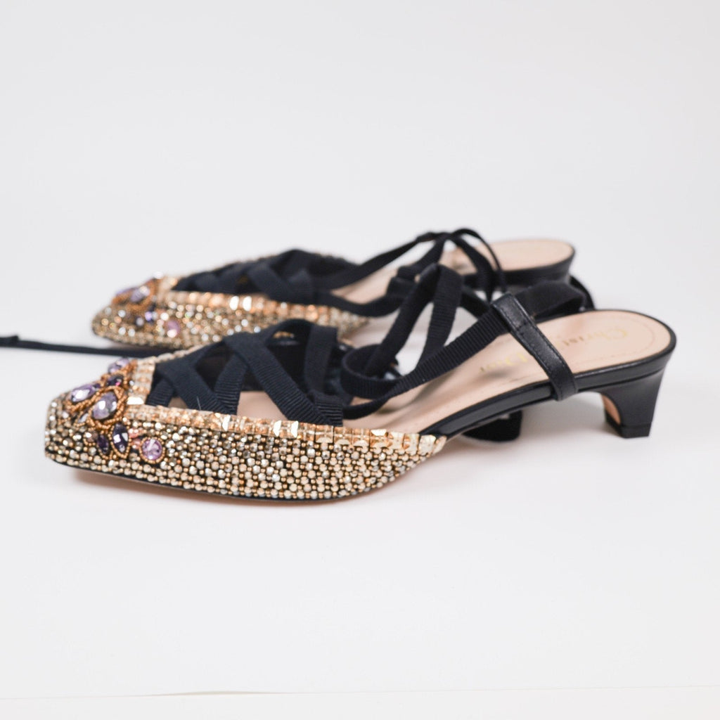 Christian Dior Ultra-Rare FW23 Crystal Embellished D-Envol Lace-Up Pump EU 36