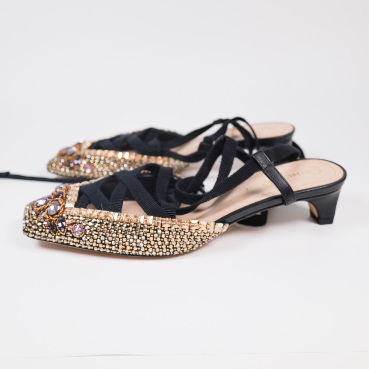 Christian Dior Ultra-Rare FW23 Crystal Embellished D-Envol Lace-Up Pump EU 36
