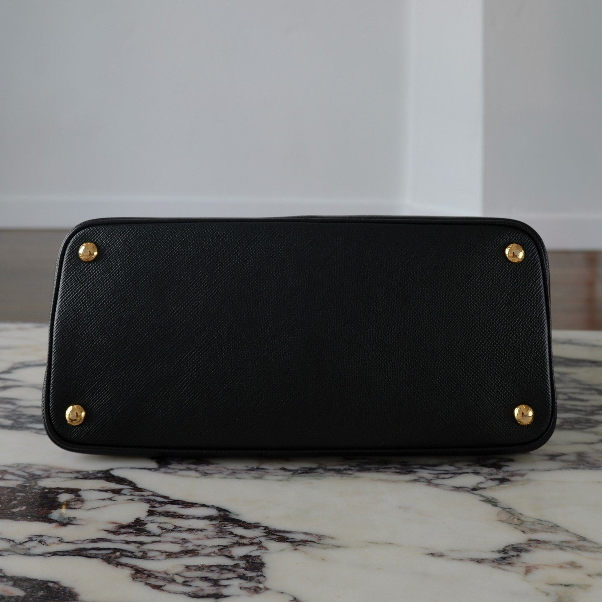 Prada Black/Fiery Red Medium Double Saffiano Cuir Leather Bag 1BG775