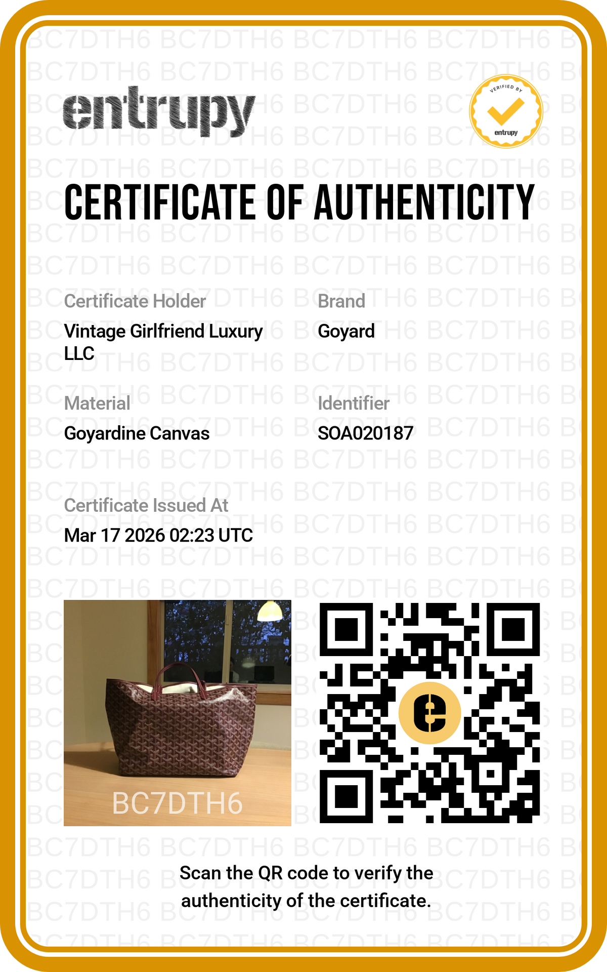 Goyard Goyardine Saint Louis PM Burgundy
