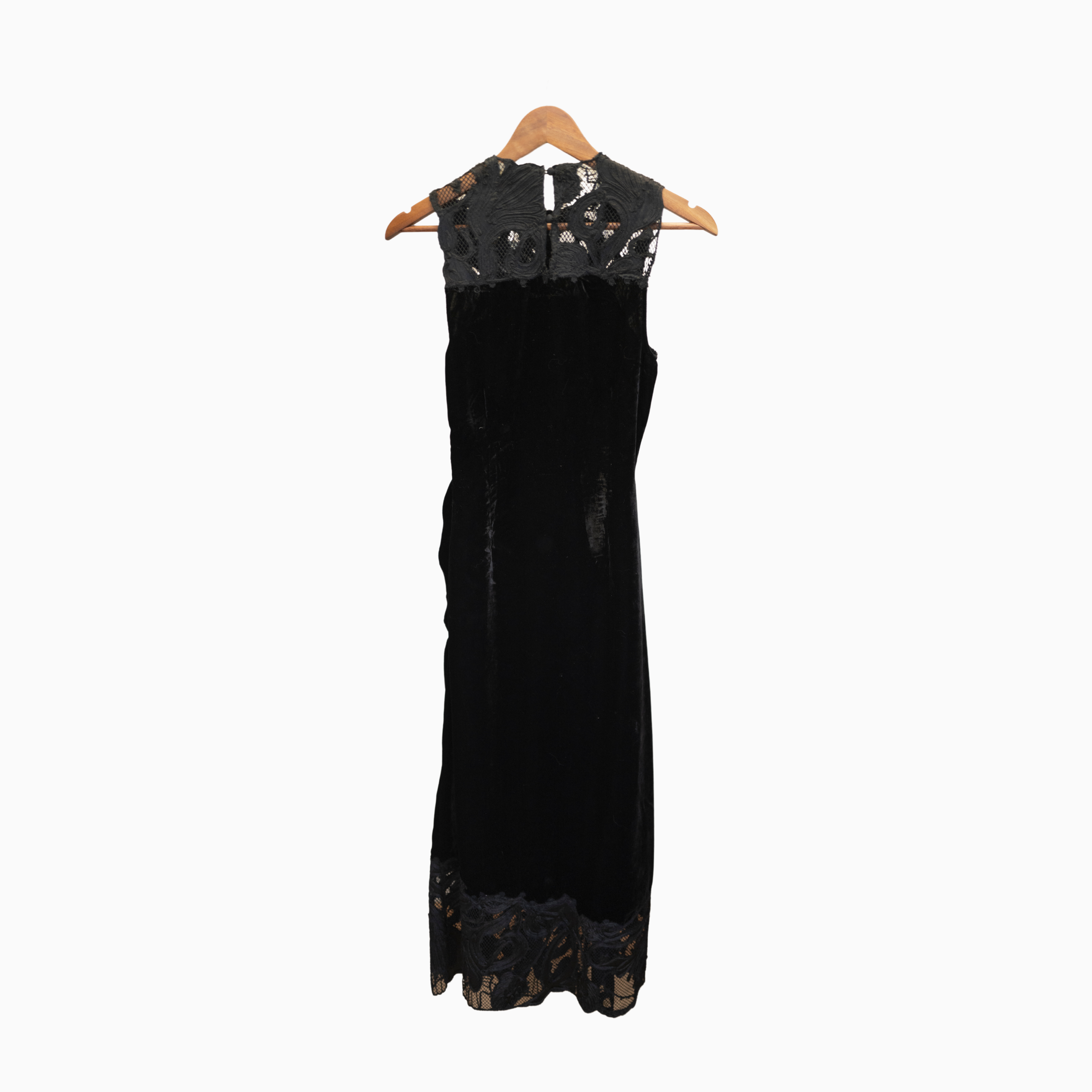 Ulla Johnson Rosaria Ruched Lace-Trimmed Velvet Midi Dress US 00