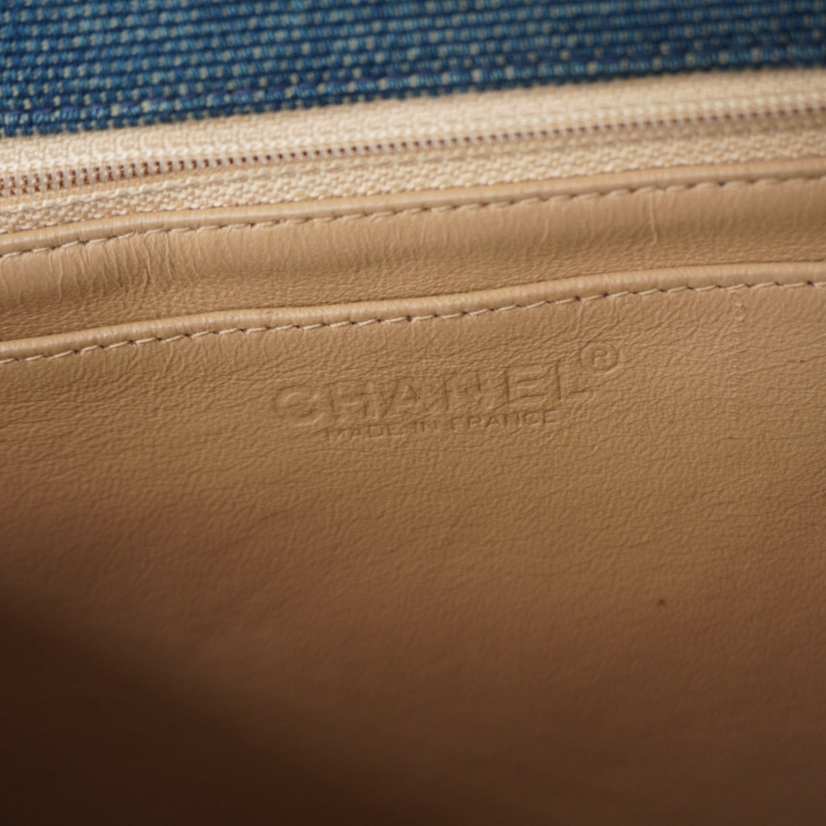 CHANEL Vintage Denim Chocolate Bar Mademoiselle Top Handle Bag 2001