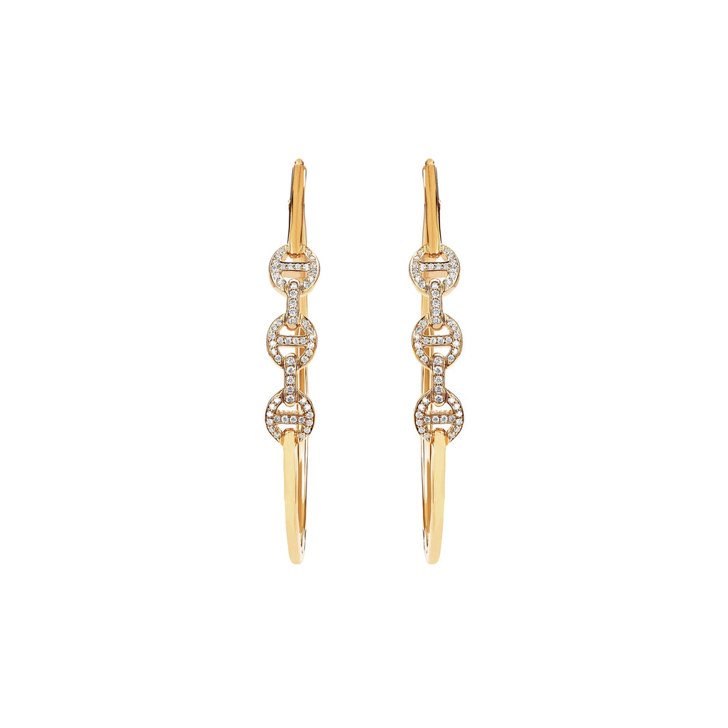 HOORSENBUHS 18K Yellow Gold Hoop Earrings with Diamonds