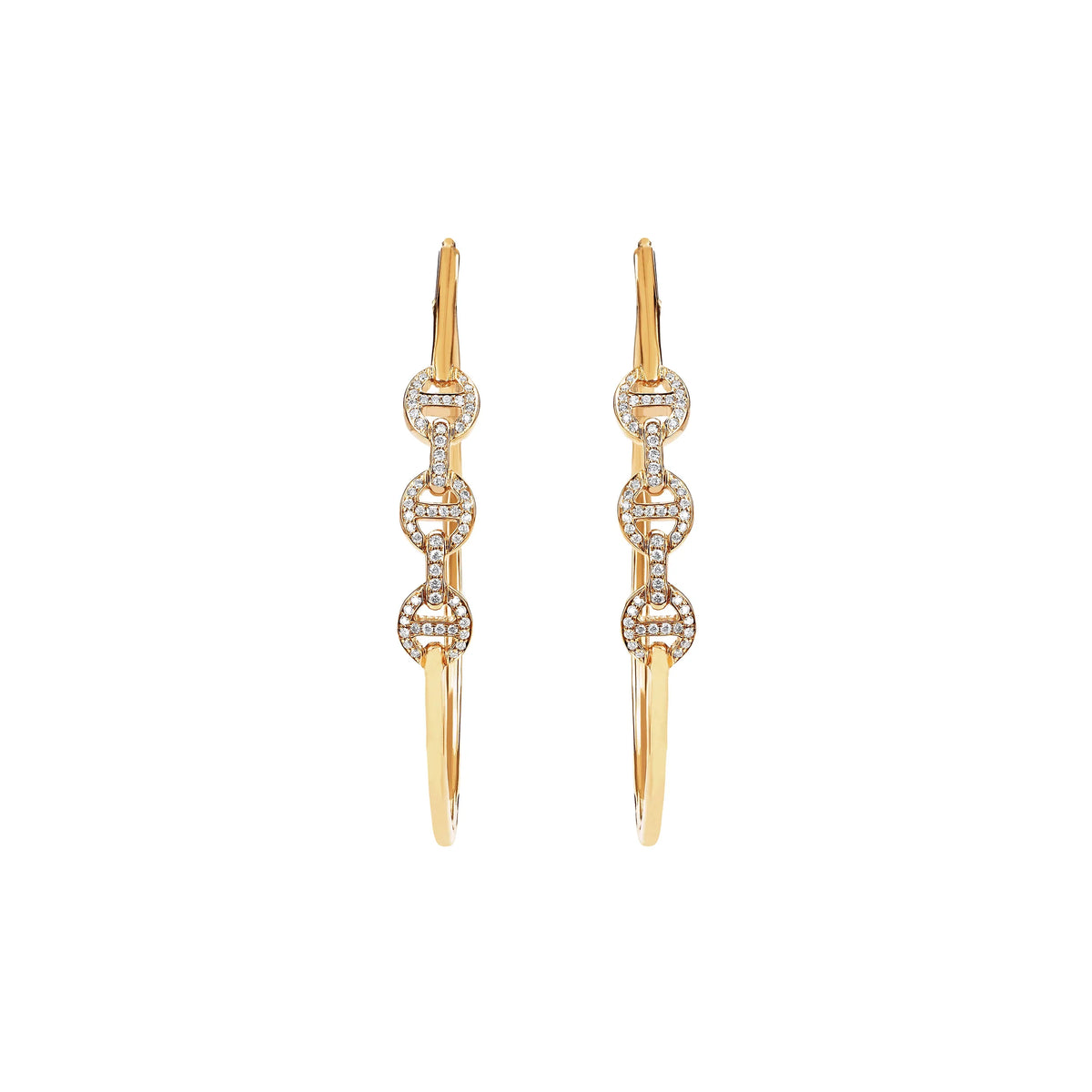 HOORSENBUHS 18K Yellow Gold Hoop Earrings with Diamonds