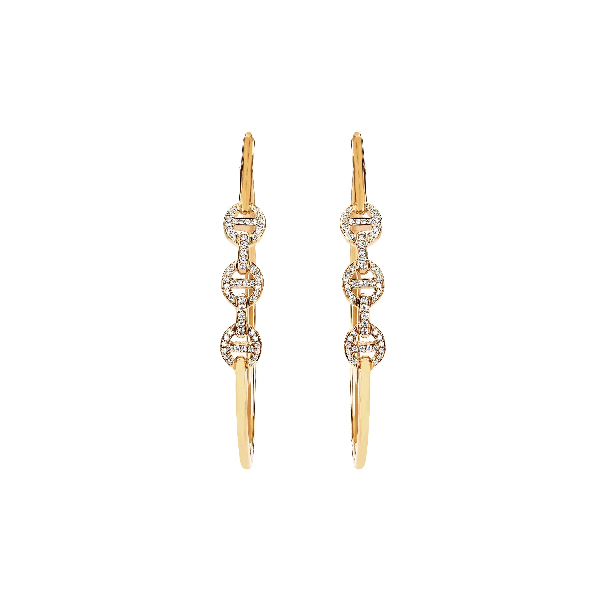 HOORSENBUHS 18K Yellow Gold Hoop Earrings with Diamonds