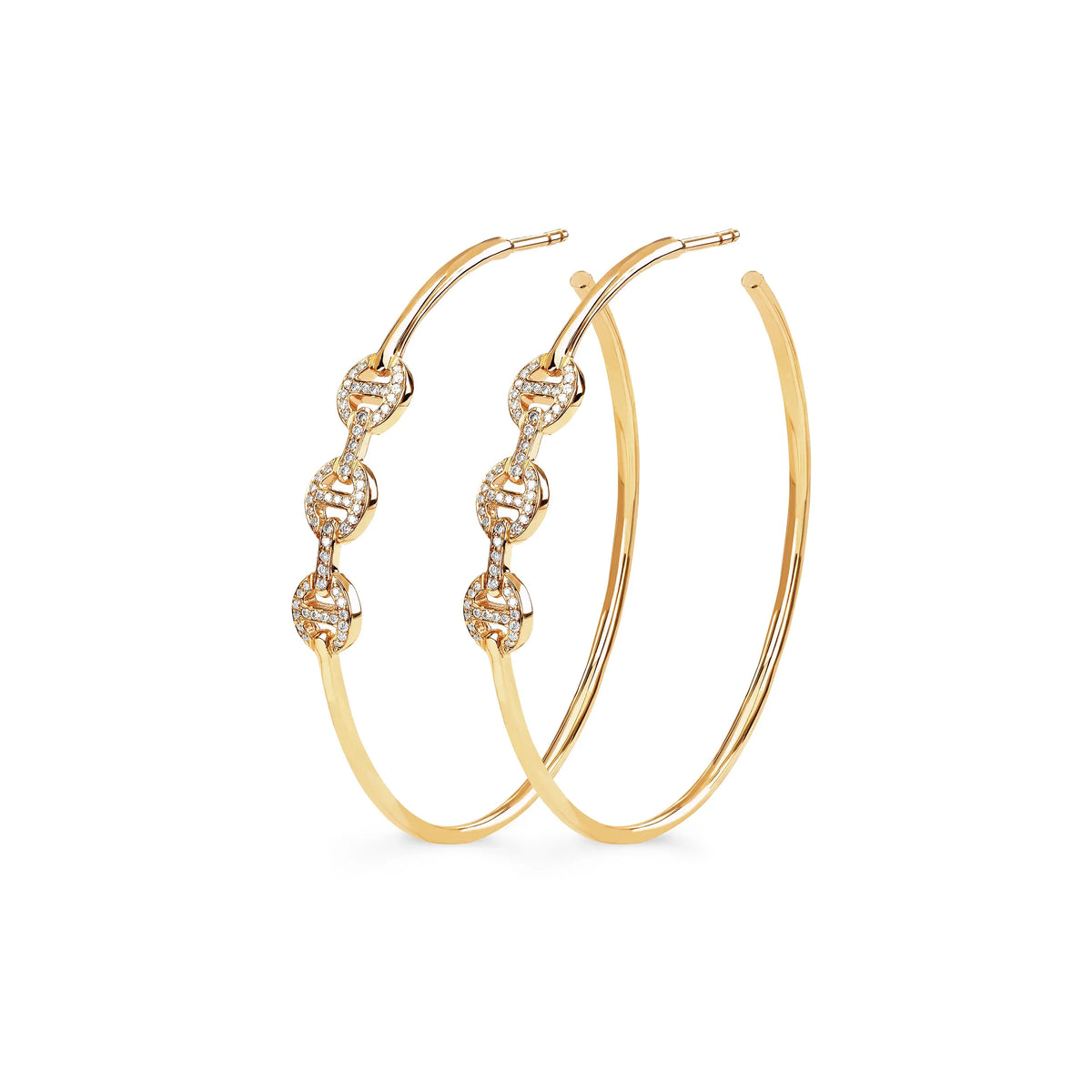 HOORSENBUHS 18K Yellow Gold Hoop Earrings with Diamonds