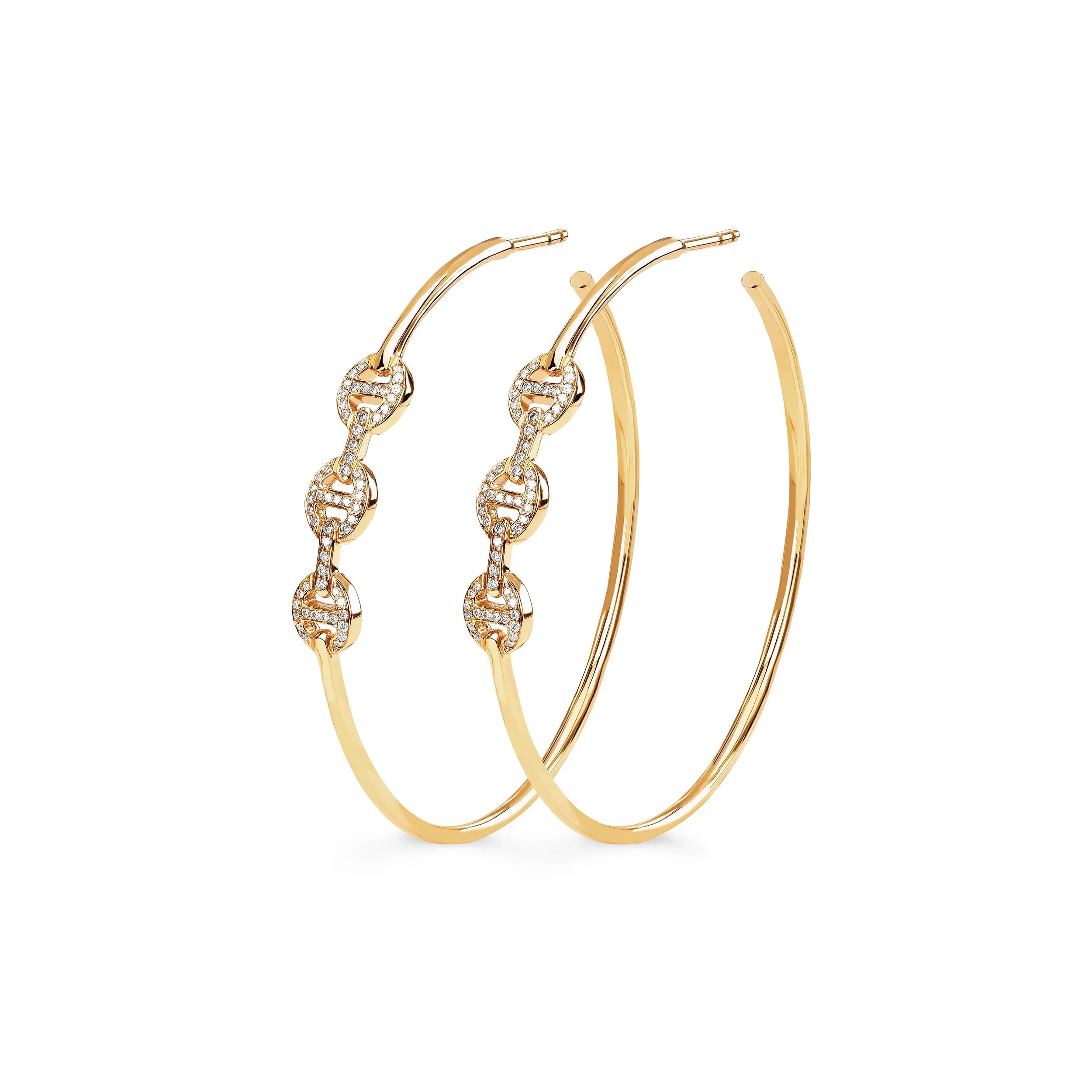 HOORSENBUHS 18K Yellow Gold Hoop Earrings with Diamonds