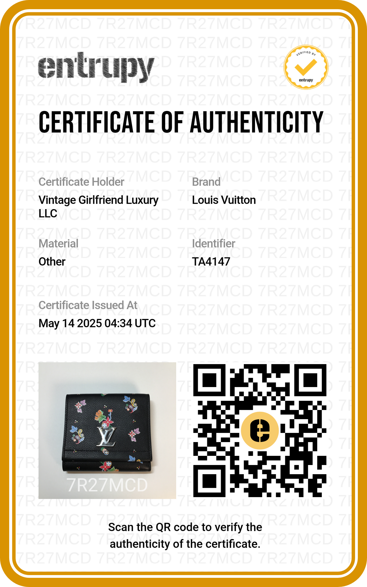 Louis Vuitton Limited Edition Flowers Portefeuille LockMe II Compact Wallet M62081 TA4147