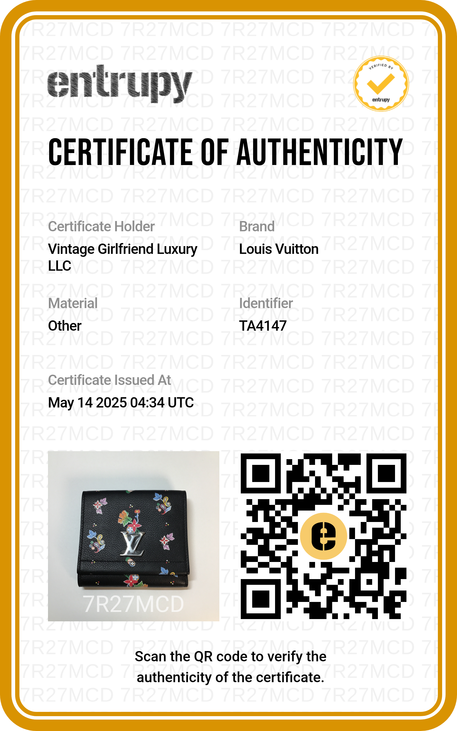 Louis Vuitton Limited Edition Flowers Portefeuille LockMe II Compact Wallet M62081 TA4147