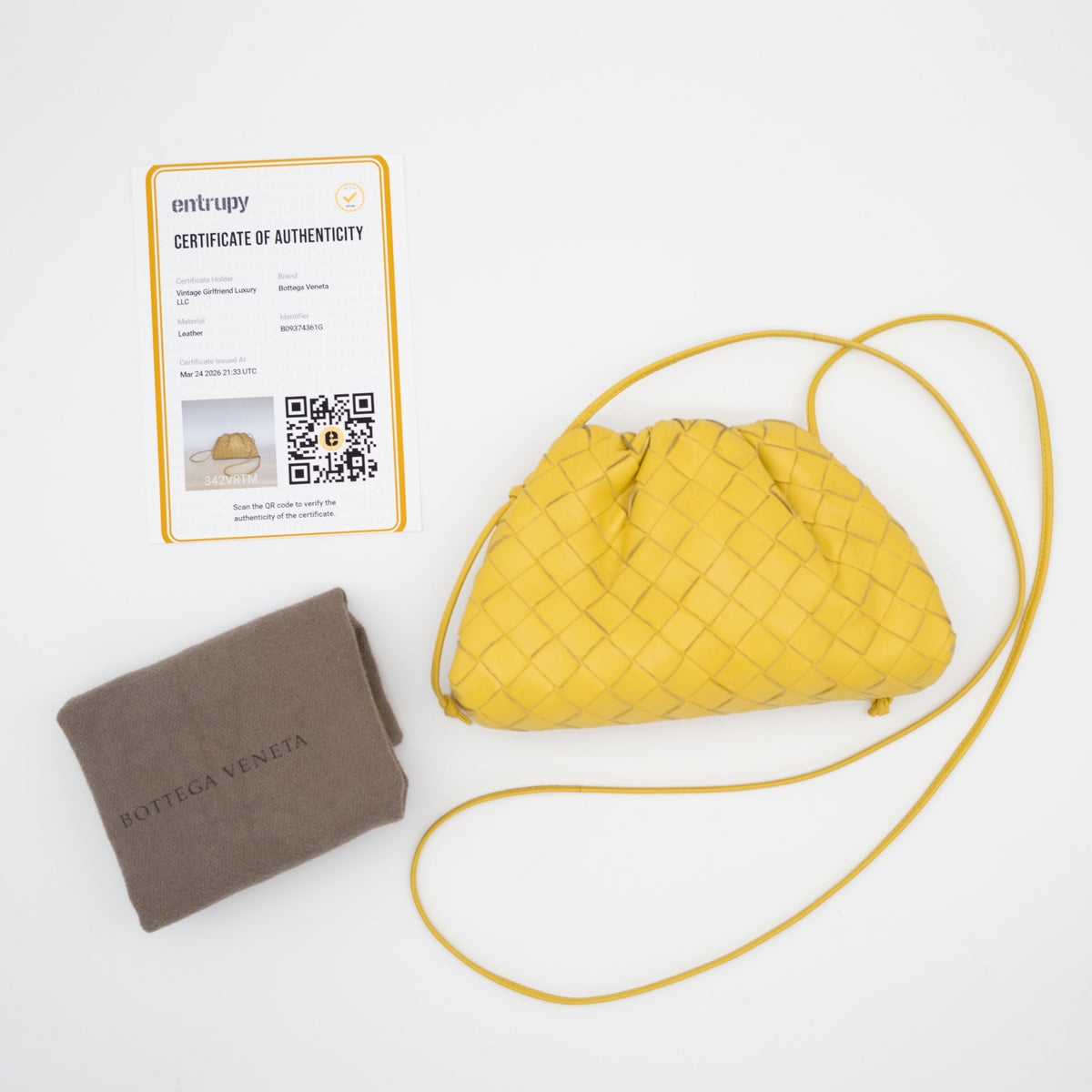 Bottega Veneta The Pouch Mini Intrecciato Nappa Yellow