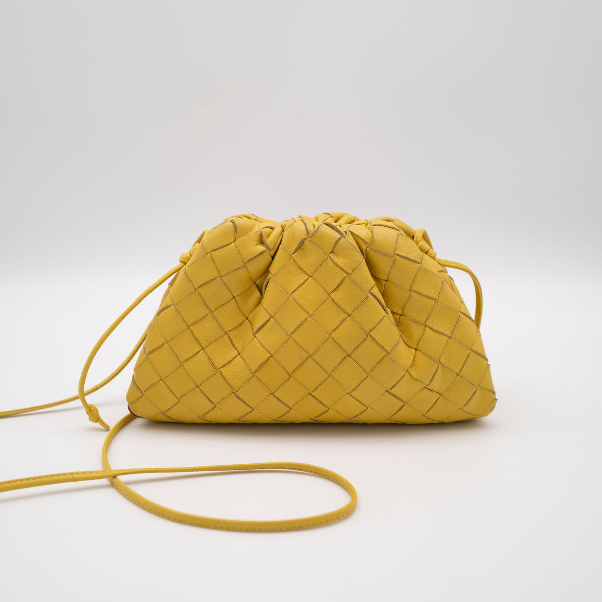 Bottega Veneta The Pouch Mini Intrecciato Nappa Yellow