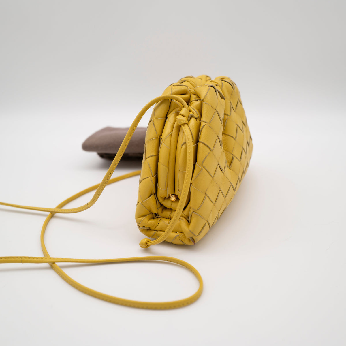 Bottega Veneta The Pouch Mini Intrecciato Nappa Yellow